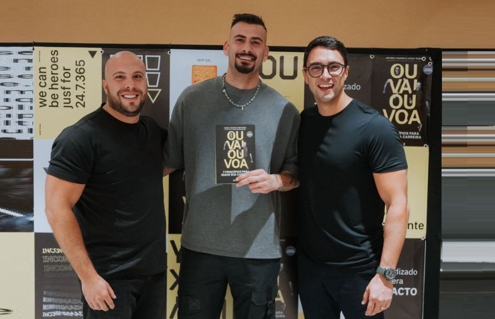 Ex-BBB Nizan com Josef Rubin e Hendel Favarin - Crédito da Foto Pedro Flausino / Divulgação