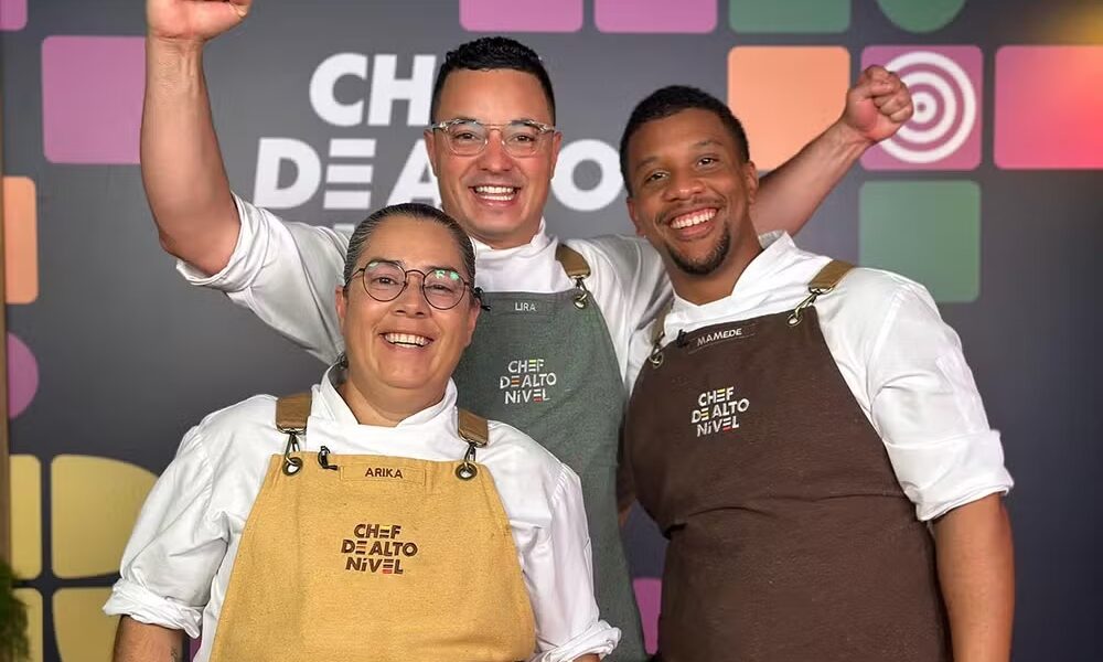 Arika, Lira e Mamede estão na Final do Chef de Alto Nível — Foto: Tatiana Mariano/Receitas