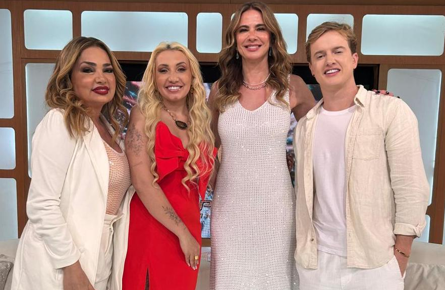 Nani Venâncio, Chaline Grazik, Luciana Gimenez e Aaron Tura - crédito: Divulgação / RedeTV!